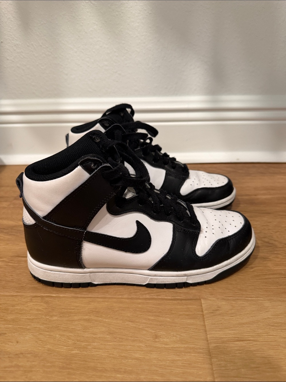 Nike Women's Black and White High-Top Sneakers Panda Dunks